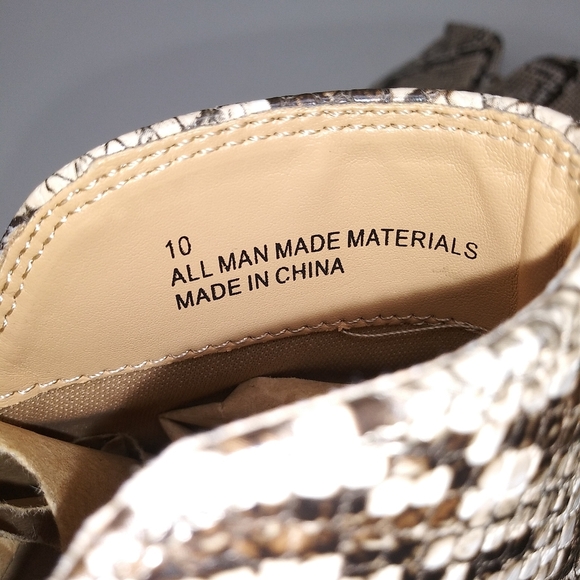 Brown and Tan Faux Snake Booties Sz 10 - Picture 7 of 8